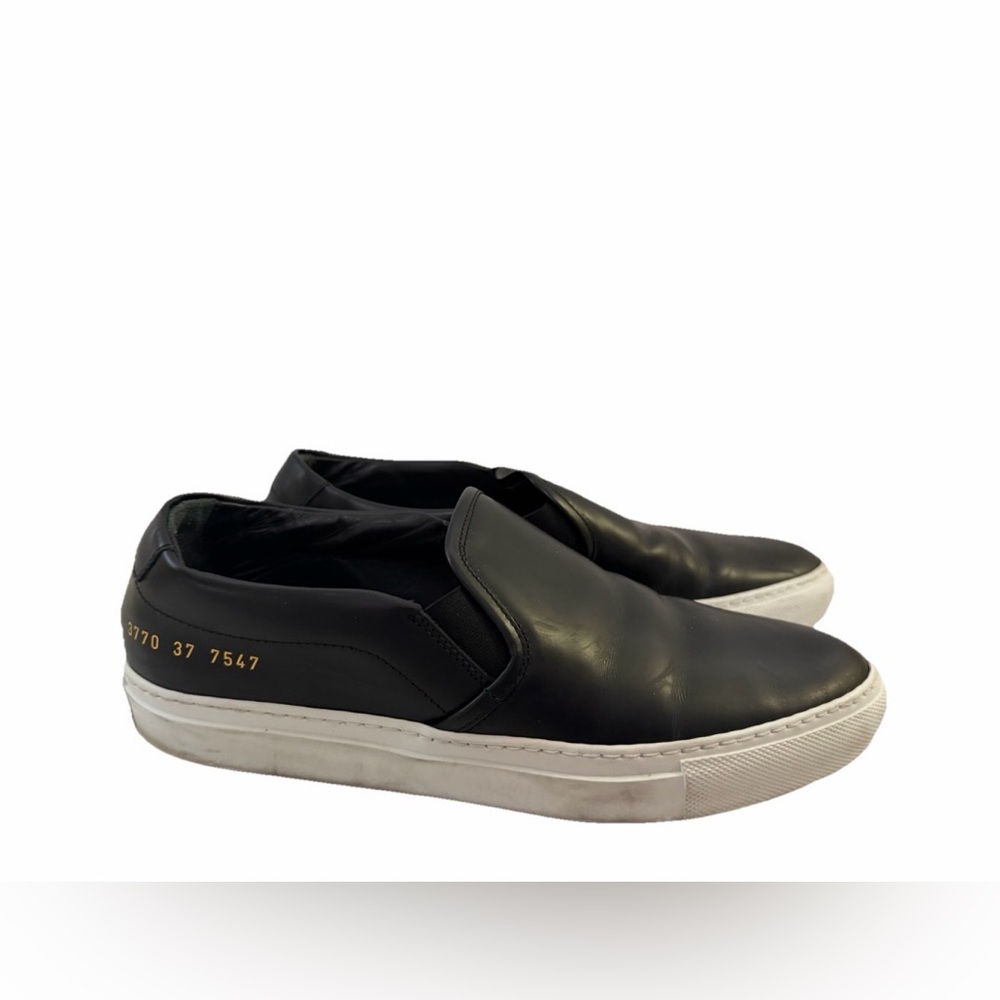 Common Projects Black Leather Slip-Ons